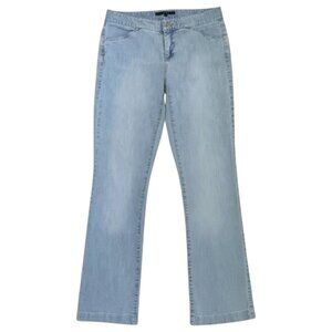 Theory Light Wash Jeans Size 6 Mid Rise Stretch Denim Bootcut Classic